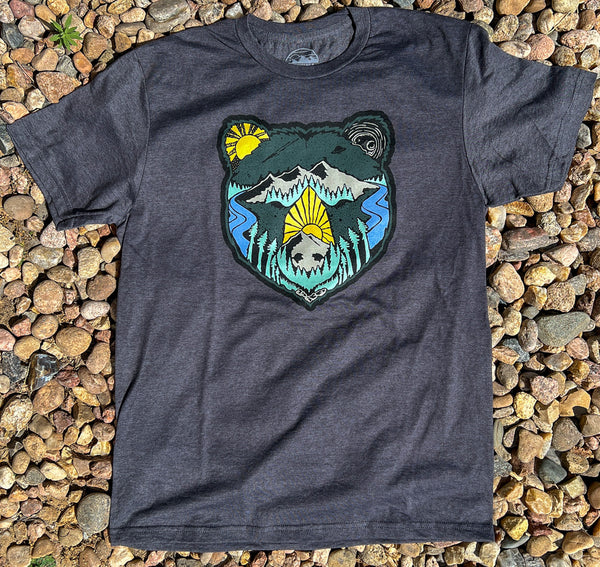 BearFace T-Shirt - Heather Graphite — Atomicchild