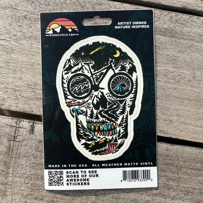 Mountain Bike Skull Sticker