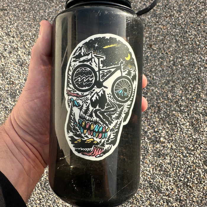 Mountain Bike Skull Sticker