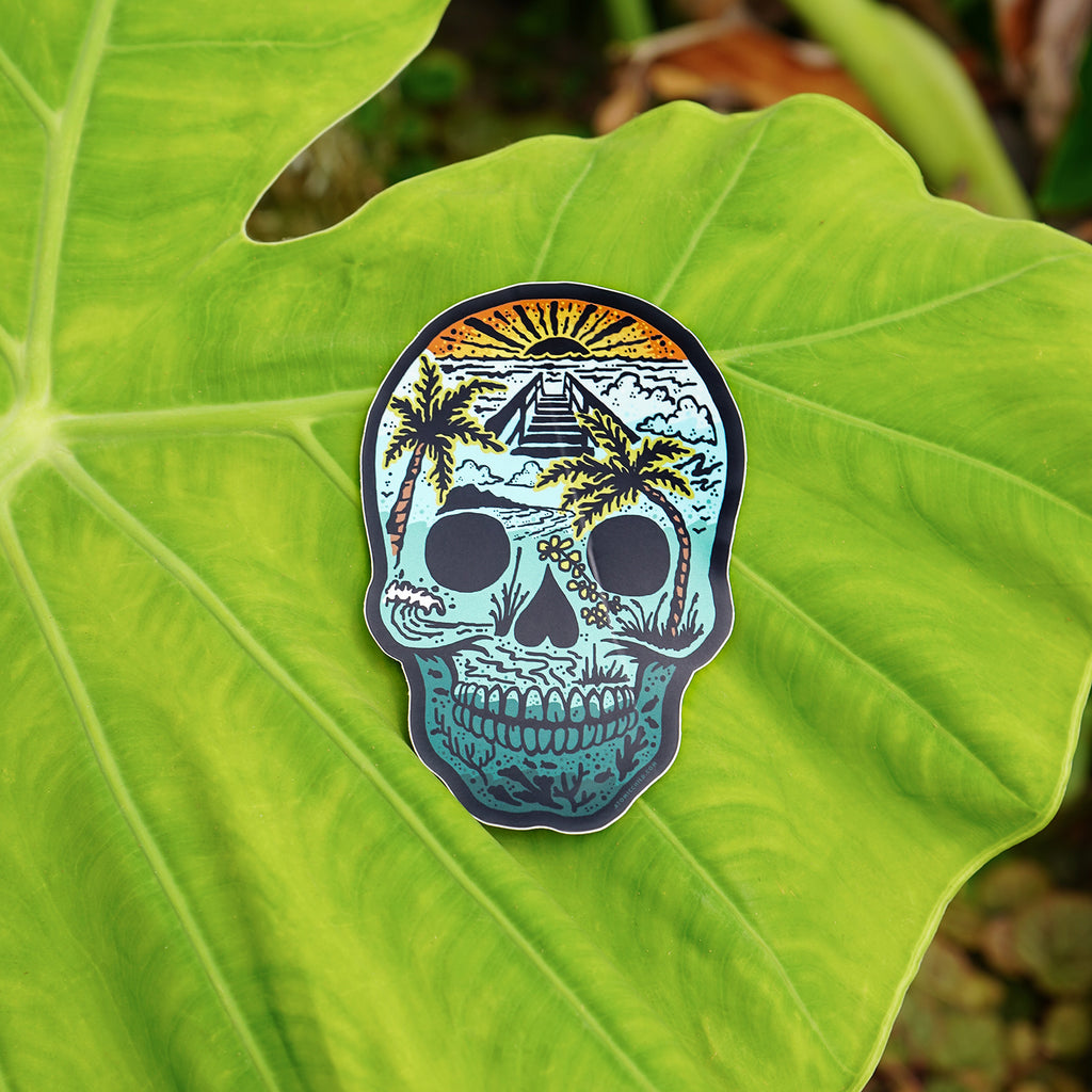 Beach Skull Sticker