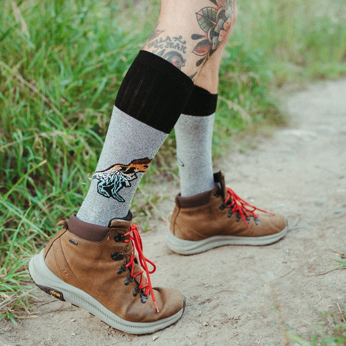 Grey T-Rex Hiking Socks