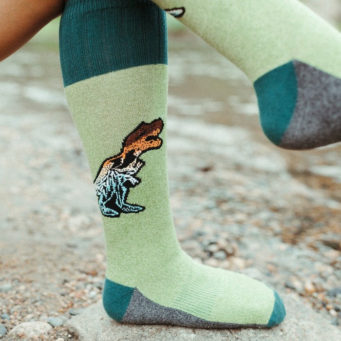 Green T-Rex Hiking Socks