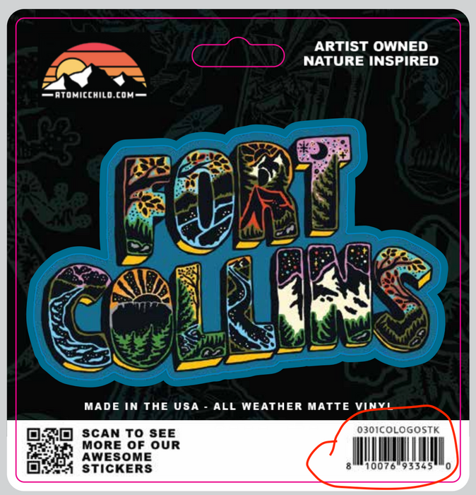 Fort Collins Nameplate Sticker