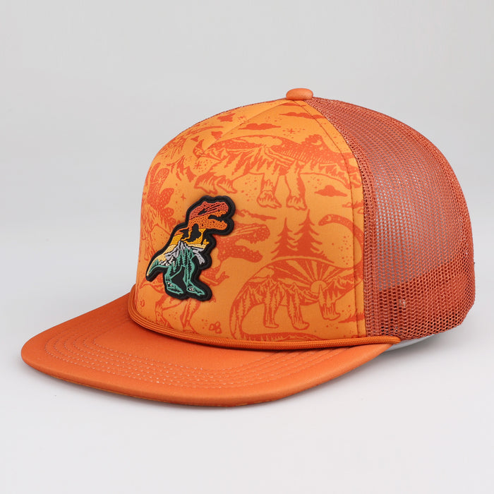 Youth Dino Rope Hat - T-Rex (Orange)