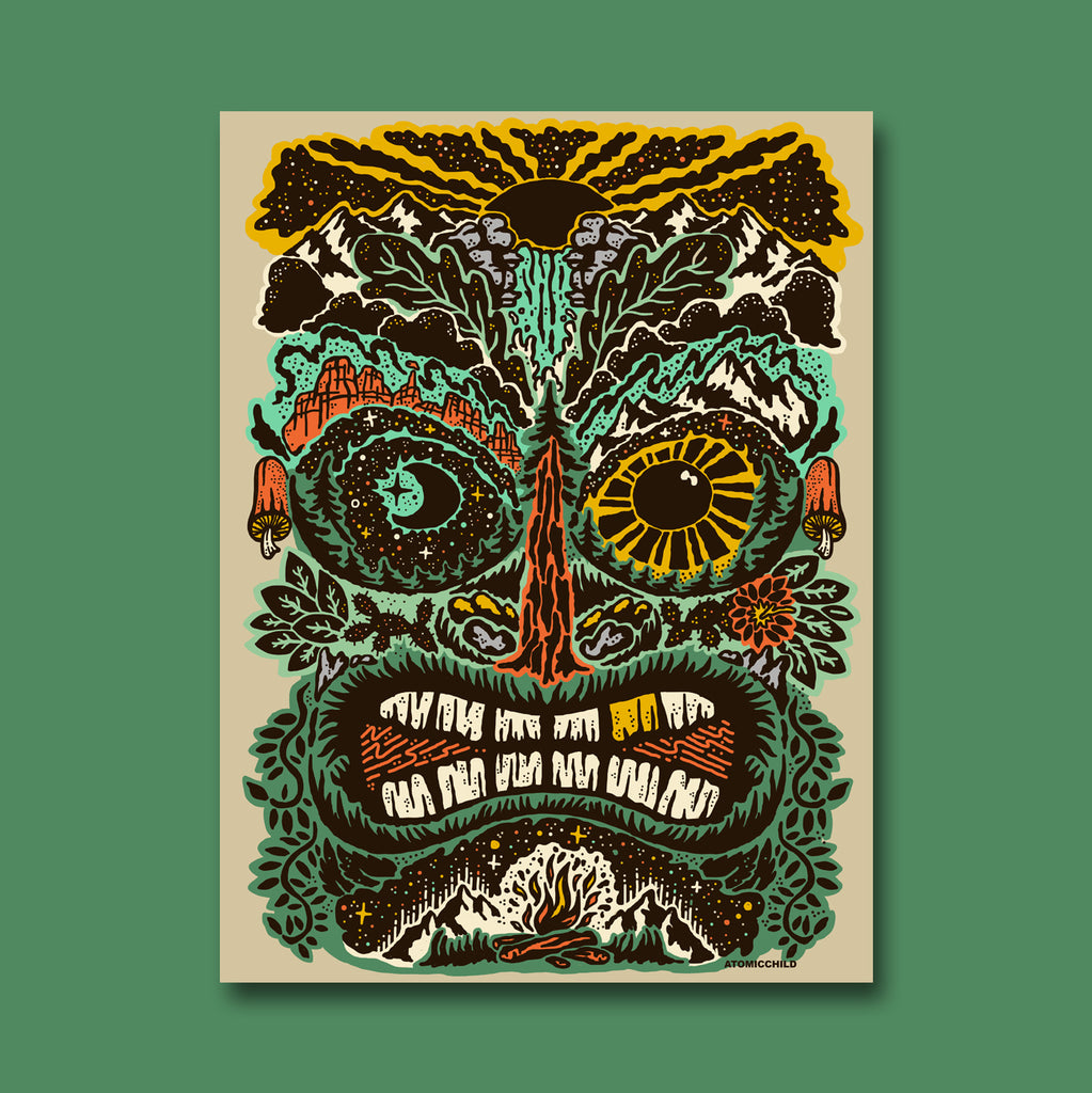 tikitikiページ Nature Tiki Poster (18 X 24) — Atomicchild