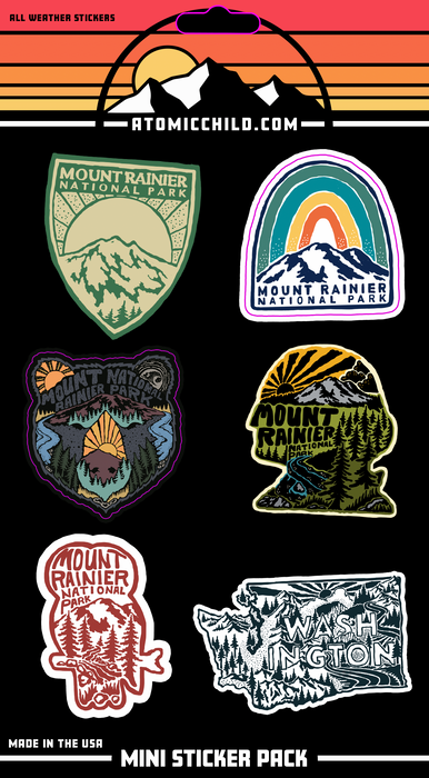 Mount Rainier TWO Mini Sticker Sheet