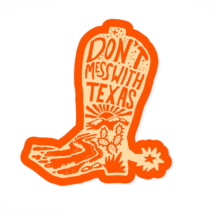 Texas Boot (Orange) Sticker