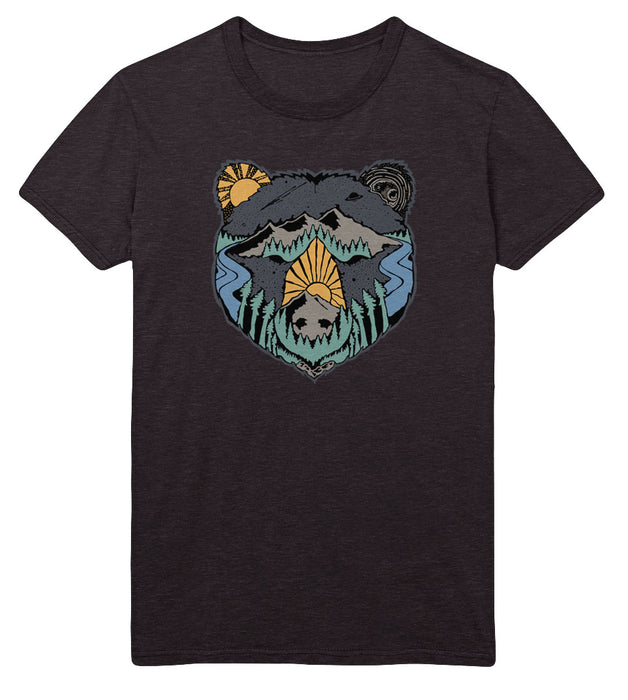 Bear Face T-Shirt - Heather Graphite