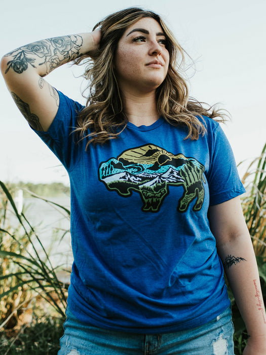 Bison T-Shirt - Heather Royal