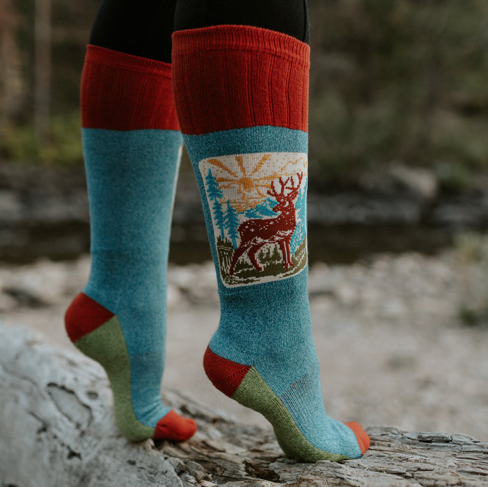 AtomicChild Women’s Hiking Socks - Deer Scene