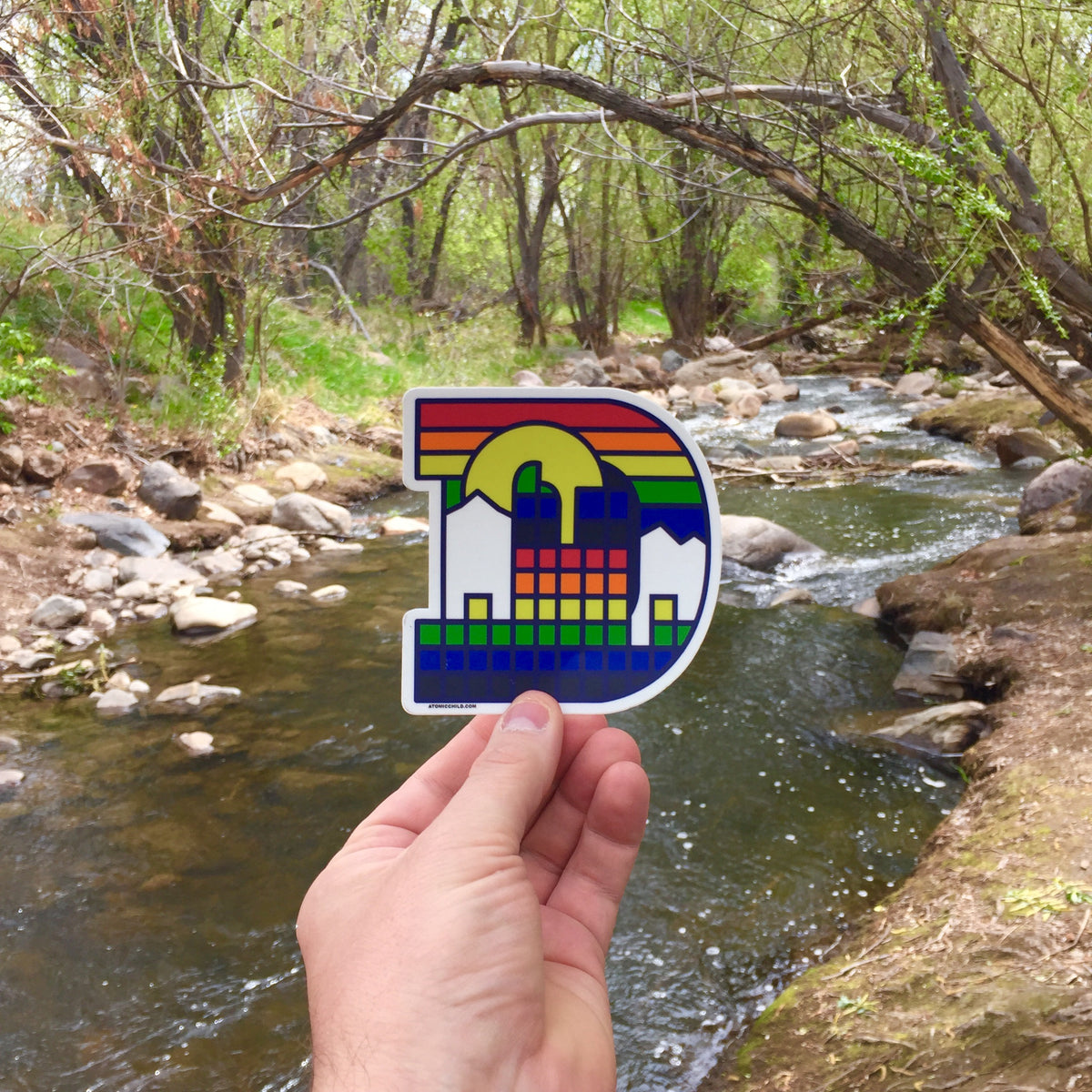 Denver Retro D Sticker — Atomicchild