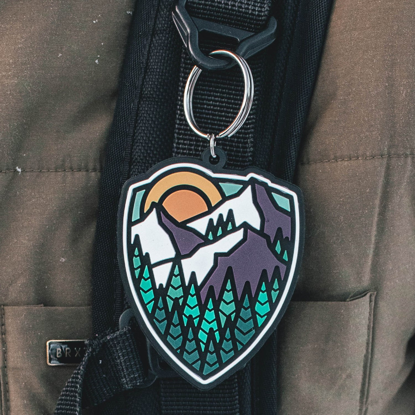 Microshield Keychain Mountain Shield Keychain — Atomicchild