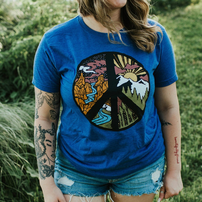 Circle of Peace T-Shirt - Heather Royal