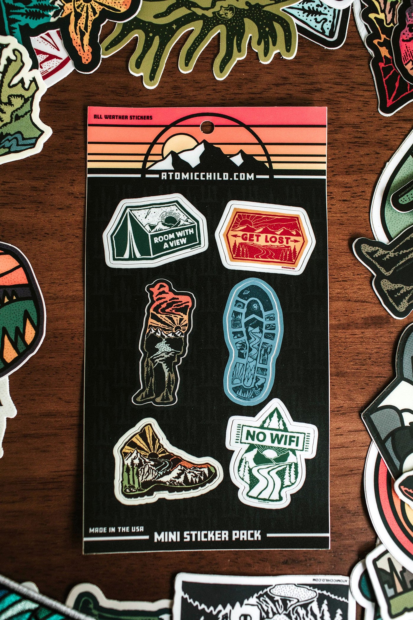 Hiking Mini Sticker Sheet — Atomicchild